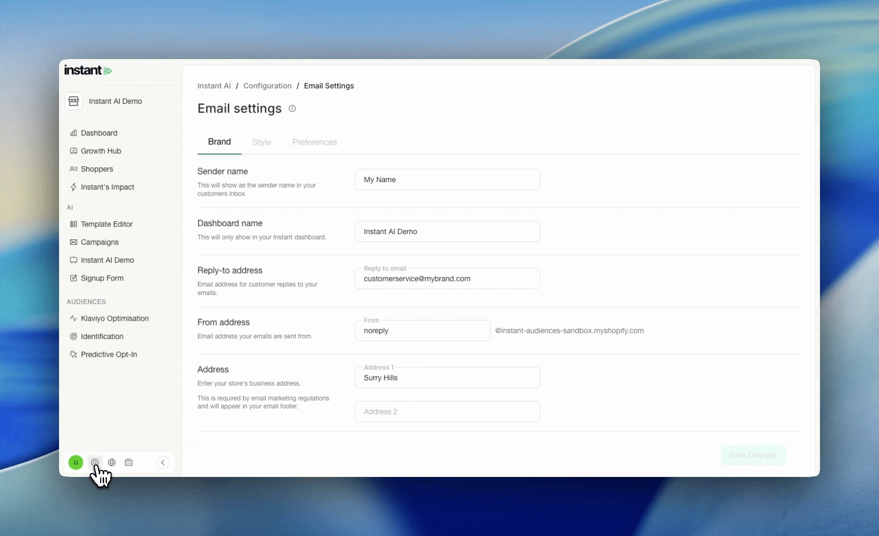 new-tabs-email-settings